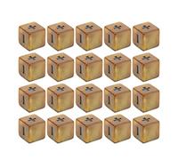 KIMISS Lot de 20 Dés Mathématiques Plus Moins pour bébé E on, Dés Mathématiques Gravés de 16 Mm pour l'apprentissage des Concepts et Le Développement de l'intelligence (Dégradé doré)