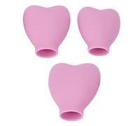 KIMISS Lot de 3 Housses de Pinceaux de Maquillage en Forme de Cœur en Silicone - Capuchons de Protection Portables pour Pinceaux Cosmétiques pour la Protection contre la Poussière, Accessoires (PINK)