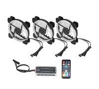 KIMISS Lot de 3 Ventilateurs de Boîtier RVB 120 Mm - Ventilateurs de Refroidissement Super Silencieux pour PC de Jeu avec Plusieurs Modes d'éclairage, Télécommande, Conception Anti-vibration et