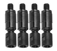 KIMISS Lot de 4 Connecteurs d'alarme, Connecteurs de Dosettes de Canne à Pêche en Métal, Supports, Adaptateurs d'alarme de Morsure, Matériel Noir (Black)