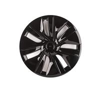 KIMISS Lot de 4 Enjoliveurs de Moyeu de Roue de 19 Pouces pour Model Y 2020-2023, Protecteur de Jante Complet avec Conception Aérodynamique pour des Performances Améliorées (Noir Brillant)