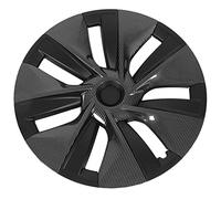 KIMISS Lot de 4 Enjoliveurs de Moyeu de Roue de 19 Pouces pour Model Y 2020-2023, Protecteur de Jante Complet avec Conception Aérodynamique pour des Performances Améliorées (Style Fibre de Carbone)