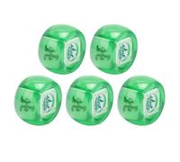 KIMISS Lot de 5 Dés de Direction du Vent Mahjong - Dés de Jeu de Sphère Nord Est-sud-Ouest pour Jeux de société, Boissons Décontractées et Activités Pédagogiques (Vert Transparent)