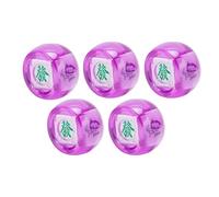 KIMISS Lot de 5 Dés de Direction du Vent Mahjong - Dés de Jeu de Sphère Nord Est-sud-Ouest pour Jeux de société, Boissons Décontractées et Activités Pédagogiques (Violet Transparent)