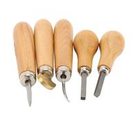 KIMISS Lot de 5 outils professionnels pour sertissage de pierres et lunette - Poussoir à bijoux avec poignée ergonomique en bois pour débutants et experts