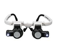 KIMISS Loupe Bandeau 7X 10x 15x 25x avec Lumière LED - Loupe éclairée pour la Fabrication de Bijoux, l'électronique, la Construction de Modèles et Plus Encore