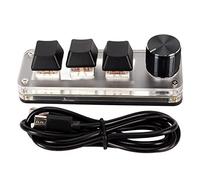 KIMISS Macro de Commutateur Rouge, Boutons Personnalisés, Mini Clavier USB pour Clavier d'ordinateur de Bureau, Plug and Play Ergonomique (3 Touches 1 Bouton)