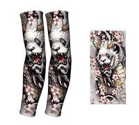 KIMISS Manchons de Bras de Protection Solaire pour la Course à Pied en Plein Air - Manches de Tatouage Temporaires pour Hommes et Femmes (Bête Qiankun)