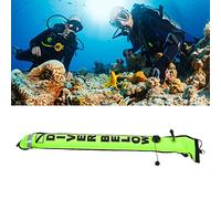 KIMISS Marqueur de Surface de Plongée - Marqueur de Signal Gonflable de 4 Pieds pour la visibilité sous-Marine, Bandes Réfléchissantes pour Améliorer (Jaune Fluo)