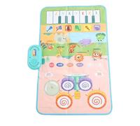 KIMISS Mat de Musique en Tout-Petit Toddler Mat Touch Play Baby Piano Clavier de Tambour de Tambour avec 2 Bâtons pour Garçons Girls - Animal Sounds Couverture - Pianos et Claviers (Type d'animaux)
