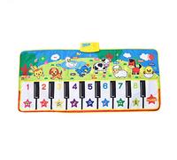 KIMISS Mat de Piano Musical Portable - Couverture de Jouets de Clavier de Piano Interactif pour bébé Tôt avec des Sons d'animaux et des Lumières Clignotantes, Un C et pour Les Nourrissons et