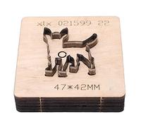 KIMISS Matrice de Découpe du Cuir - Moule à Poinçonner en Forme de Chien avec Base en Bois de Bouleau pour Loisirs Créatifs - Acier allié Robuste