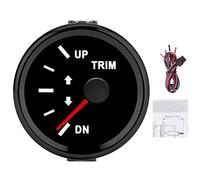 KIMISS mètre de jauge d'équilibre de garniture de bateau, jauge de garniture marine de série bombée de 52 mm avec rétro-éclairage rouge navire IP67 pour la Modification (Cadre noir sur fond noir)