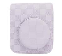 KIMISS Mini 12 Boîtier de Caméra - Conception à Carreaux à Damier Vintage, Sac de Couverture de Voyage Portable avec Bandoulière Réglable (Purple)