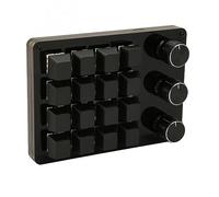 KIMISS Mini Clavier Programmable avec 16 Touches et 3 Boutons - Clavier Mécanique de Jeu et de Bureau Remplaçable à Chaud avec Interrupteur Bleu pour une productivité Améliorée