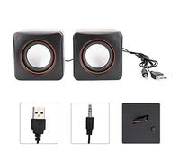 KIMISS Mini Cube USB, Haut-Parleur Filaire pour Ordinateur Portable de Bureau Petit Haut-Parleur Stéréo 3,5 Mm Jack PC Ordinateur (Double Piste) (binaural)