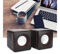 KIMISS Mini Haut-Parleur Stéréo USB - Portable, Compact, Prise Jack 3,5 Mm, Haut-Parleur Filaire Double Piste pour PC, Ordinateur de Bureau, Ordinateur Portable, Très Polyvalent