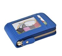 KIMISS Mini Portefeuille d'identité Antimagnétique à la Mode Portable Portefeuille avec Fermeture éclair - Organisateur de Cartes Légères pour la Banque, Les Affaires et Les Cartes d'identité (Blue)
