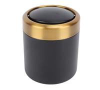 KIMISS Mini Poubelle Mignonne Poubelle de Bureau élégante en Acier Inoxydable Corbeille de Bureau élégante Petite avec Couvercle pour Salon Cuisine (BLACK)