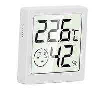KIMISS Mini Thermomètre et Hygromètre Numérique - Jauge de Température et d'humidité Intérieure de Haute Précision avec Support Magnétique et Conception de Détection de Vent (WHITE)