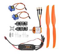 KIMISS Moteur sans Balais A2217 1250KV avec ESC 40A, Servo SG90 9G et Lers 8060 Pr pour Avion RC - Ensemble Complet de Pièces RC (#1)