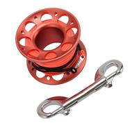 KIMISS Moulinet de Plongée 15 M en Aluminium Robuste avec Crochet à Double extrémité pour les Opérations Maritimes - Idéal pour la sécurité et l'efficacité Sous-marines (Orange Rouge)