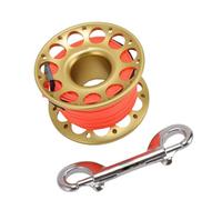 KIMISS Moulinet de Plongée avec Bobine de Doigt de 30 M pour les Aventures Sous-marines, Aluminium d'aviation Durable avec Crochets à Double extrémité (GOLD)