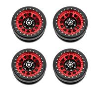 KIMISS Moyeu de Roue en Alliage d'aluminium SCX6 de 2,9 Pouces pour Voiture 1/6 RC - Moyeu Durable 4 Pièces avec Conception à Faible gravité (Rouge)