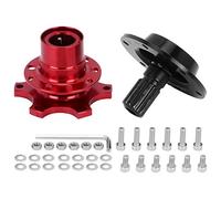 KIMISS Moyeu de volant, Kit universel 6 trous pour volant Déconnexion rapide Déconnecter le kit d'adaptation pour moyeu Outil de réparation de voiture(Rouge)