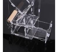 KIMISS No Mess Mangeoire Automatique pour Oiseaux - 1 Pièce en Acrylique à la Mode pour Graines d'oiseaux de Compagnie, Distributeur de Nourriture Transparent - Accessoires pour Cage à Perruches