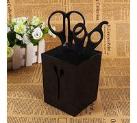 KIMISS Nouveau Support de Support de Ciseaux de Coiffure - Protection des Ciseaux avec Poignée à Poils, Outil de Salon en Vert, Blanc et Noir - 8x8x10.5cm (Black)