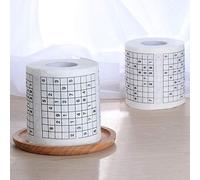 KIMISS Numéro Drôle Papier de Toilette imprimé Sudoku - Tissue de Bain en Pâte à Bois Unique pour le Plaisir et le Confort (Comme montré)