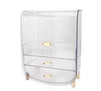 KIMISS Organisateur de é pour la Maison et Le Dortoir - Étui de Rangement à 3 Couches pour Le Maquillage, Les Rouges à Lèvres et Les Masques Faciaux - Tiroirs Imperméables avec Couvercle