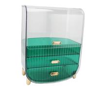 KIMISS Organisateur de é pour la Maison et Le Dortoir - Étui de Rangement à 3 Couches pour Le Maquillage, Les Rouges à Lèvres et Les Masques Faciaux - Tiroirs Imperméables avec Couvercle (Green)