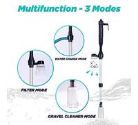 KIMISS Outil de Siphon de Nettoyant pour Gravier d'aquarium - Algues de Pêche à la Batterie Retonnement des Algues et échangeur d'eau avec Une Longueur Extensible pour Un Nettoyage Efficace