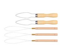 KIMISS Outil d'enfilage d'aiguille de Boucle 'extension de Cheveux-5 Pièces Perle en Bois pour Extensions de Cheveux, Boutons, Bandes élastiques, Cordons de Traction