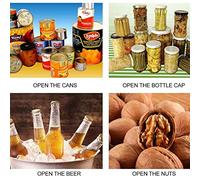 KIMISS Ouvre-bocal Ouvre-bouteille Manuel Multifonctionnel - Clé à Poignée Antidérapante pour Couvercle pour une Ouverture Facile, Idéal pour la Maison et la Cuisine (SILVER)