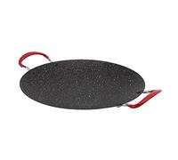 KIMISS Pan de Grill Barbecue Coréen Antiadhésif avec Poignée Anti-scalding - Assiette de Grill à Barbecue Rond pour Poêle à Gaz et en Céramique, Idéal pour Les Parties en Extérieur (38 cm)