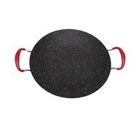 KIMISS Pan de Grill Barbecue Coréen Antiadhésif avec Poignée Anti-scalding - Assiette de Grill à Barbecue Rond pour Poêle à Gaz et en Céramique, Idéal pour Les Parties en Extérieur (34 cm)
