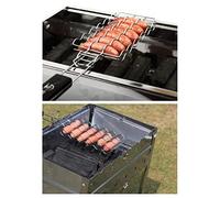 KIMISS Panier de Grillade Barbecue pour 6 Hot-Dogs - Rack de Saucisses en Métal avec Support de Clamp/Holder - Idéal pour Les Hamburgers de Grillades, Les Fruits de Mer et Les Légumes Outil de