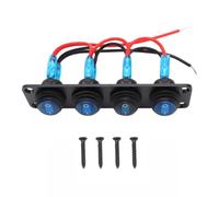 KIMISS Panneau D Interrupteurs Marine, Panneau de Commande à Bascule 4 Voies ABS Alliage D Aluminium étanche for Bateau (BLUE)