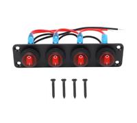 KIMISS Panneau D Interrupteurs Marine, Panneau de Commande à Bascule 4 Voies ABS Alliage D Aluminium étanche for Bateau (rouge)