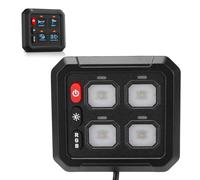 KIMISS Panneau de Commande 4 Interrupteurs RGB, Panneau à Bascule rétroéclairé avec Gradation Automatique, 50A 600W IP65 for Camion Bateau ATV UTV SUV