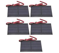 KIMISS Panneau Solaire 0,65W Module de Cellules Solaires Polysilicon 1,5 V - Carte d'alimentation 5pcs avec des Fils et Chargeurs de 30 Cm - Compact 60 X 80 X 3 Mm