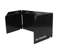 KIMISS Pare-Brise de Réchaud de Camping-4 Plaques Pliantes Portables pour la Randonnée, Le Barbecue, la Cuisine, Le Vent avec Sac de Rangement (Black)