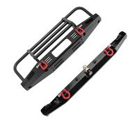 KIMISS Pare-Chocs en Métal SCX10 avec Lumières LED Réglables et Crochet de Remorquage pour Voiture sur Chenilles SCX10II 90046 1/10 RC-pièces de Pare-Chocs en Métal Durables