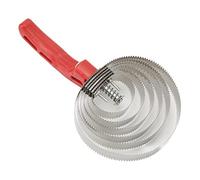 KIMISS Peigne de Curry de Vache Ergonomique pour les Chevaux et les Animaux de Compagnie - 6 Tourner en Acier Inoxydable Démangeaisons en Relief avec Poils de Cheval, Conception Réversible à 2