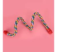 KIMISS Perchoirs en Corde pour Perroquets, Corde en Coton Colorée à Suspendre, Cadre sur Pied Confortable pour Perroquet à Mâcher, Tige de Broyage, Jouet + élastique pour Calopsittes, Conures, (L)