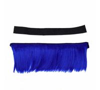 KIMISS Perruque de Casque Hawk Mohawk, Accessoire de Décoration Synthétique de 12 Pouces, Fermeture à Crochet et Boucle, Ajustement Universel pour Moto, Vélo, Ski (BLUE)