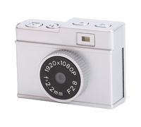 KIMISS Petite Caméra Rétro, écran 1,14 Pouces, Vidéo 1080P, HD 8,6 MP, Portable, Cool pour Les Voyages Scolaires, Batterie ABS Li ION, 300mah, Support 128 Go (Silver)